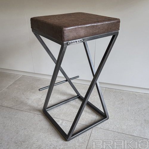 Tabouret de bar métal et cuir